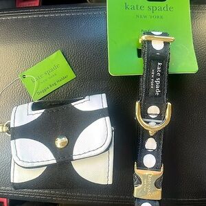 KATE SPADE DOGGIE BAG HOLDER & MATCHING COLLAR NWT!